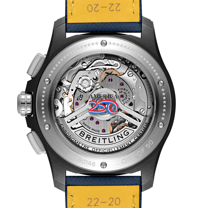 Avenger America250 Limited Edition B01 Chronograph | 42mm, Calfskin Leather Strap, Ceramic Case, Men's Watch