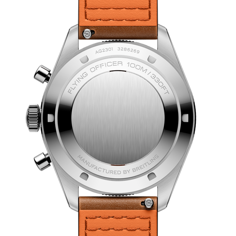 Flying Officer | 40mm, Steel Case, Brown Leather Strap