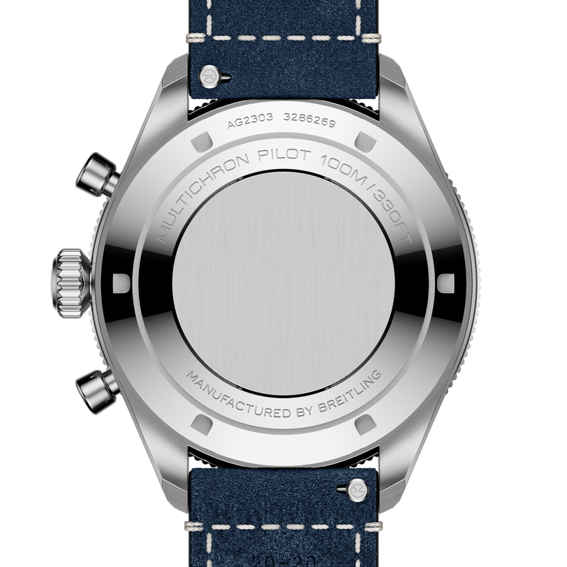 Multichron Pilot | 42mm, Steel Case, Blue Leather Field Strap