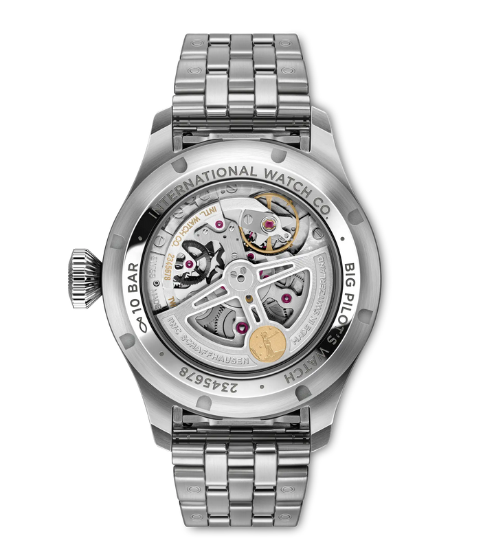 Steel watch with visible perpetual calendar mechanism, skeletal dial, and integrated metal bracelet.