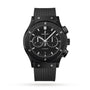 The Hublot Classic Fusion Chronograph Black Magic features a black ceramic case, black dial with chronograph sub-dials, date at 6 o’clock, and a black rubber strap.