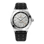Breitling Chronomat Automatic GMT Erling Haaland watch with a textured silver dial, black bezel, and black textured strap.