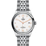 The TUDOR 1926 is a classic, elegant wristwatch with a silver metal bracelet, white textured dial, gold-tone indices and hands, and a date window at 3 o’clock—ideal for fans of finely crafted timepieces.
