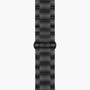 Black ceramic watch band with interlocking links and a clasp closure.