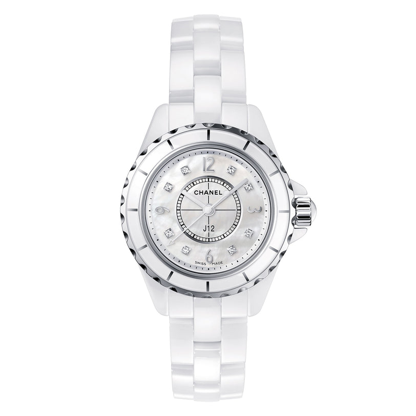Chanel J12 H2570 front on white background