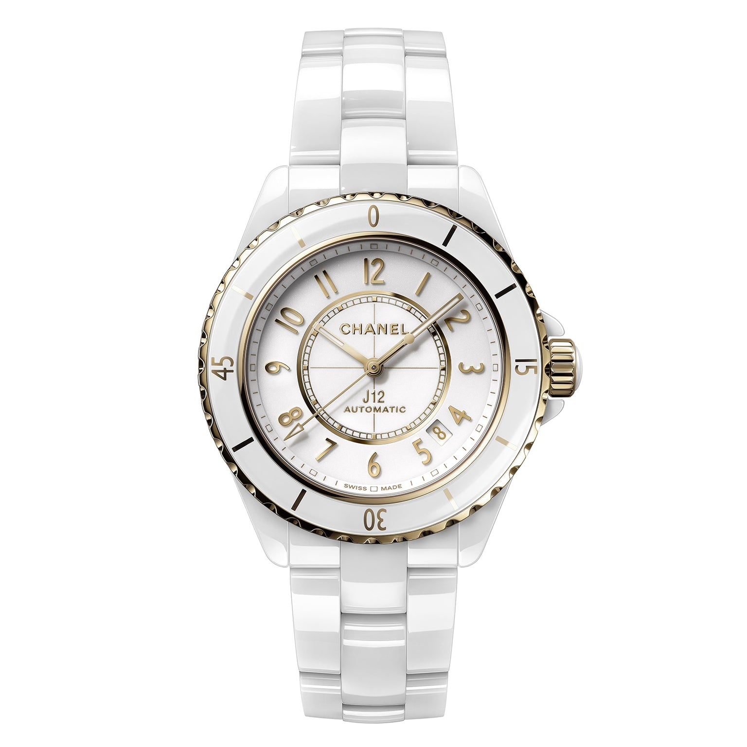 Chanel J12 H9540 front on white background
