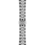 Silver watch bracelet with Tissot logo on a white background