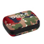 Rectangular camouflage-pattern case with black zipper, DOXA 1889 and fish logo on the lid, inspired by the iconic rotating bezel of the DOXA Army Stainless Steel by DOXA.