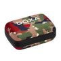 Rectangular camo zippered case featuring white “DOXA 1889” text and a fish logo on top, inspired by the DOXA Army Bronze collection and celebrating DOXA’s heritage.