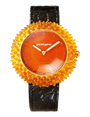 Gentissima Oursin 36 Fire Opal | 36mm, Glass-blasted yellow gold 3N, Women's Watch