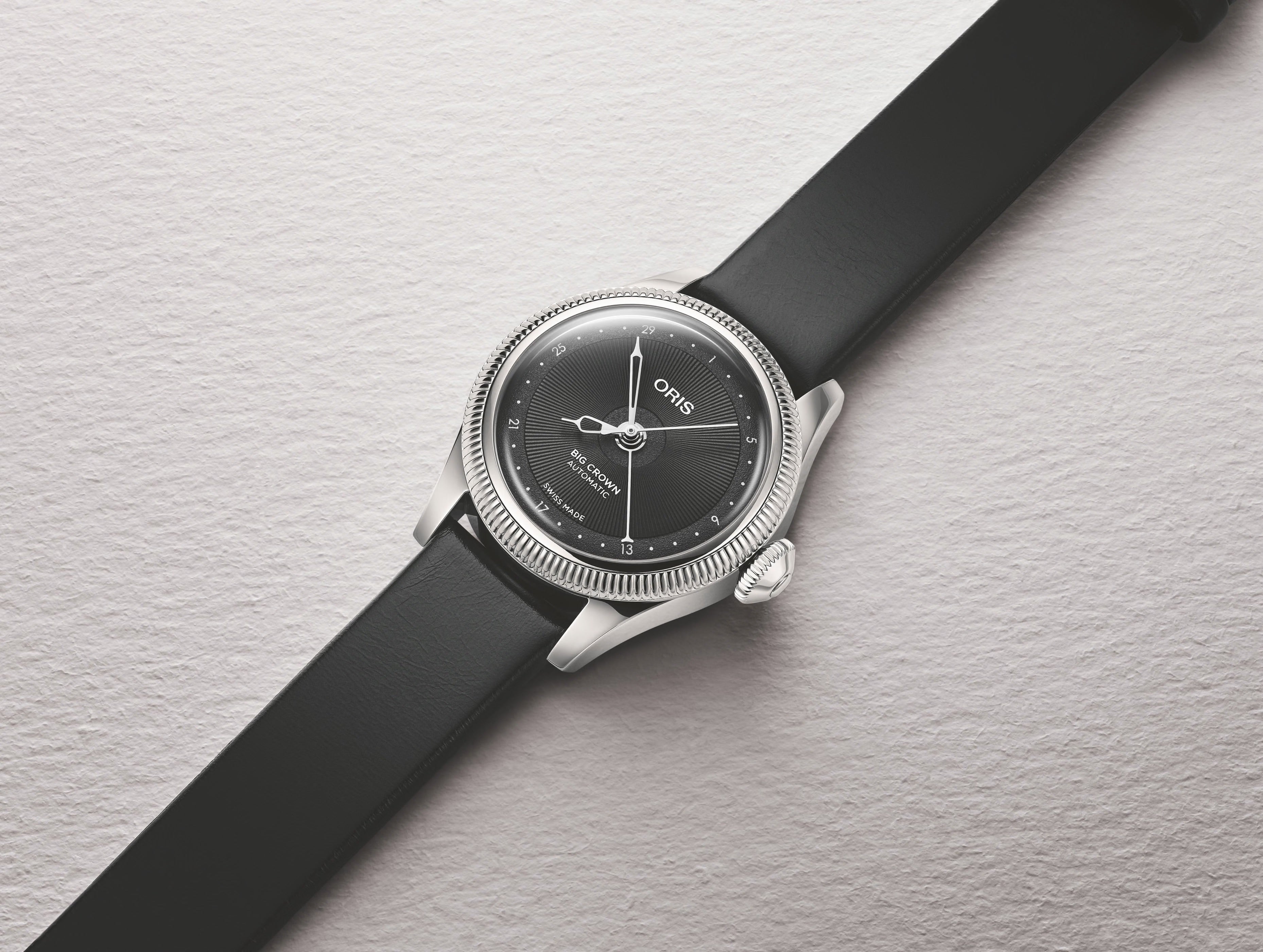 Big Crown Pointer Date | 29mm, Stainless Steel Case, Leather Strap