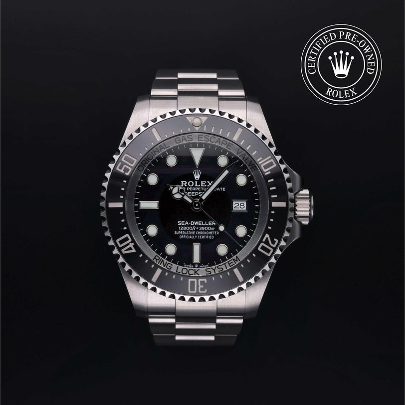 Rolex Certified Pre-owned Sea-Dweller M126660-0001 front on black background