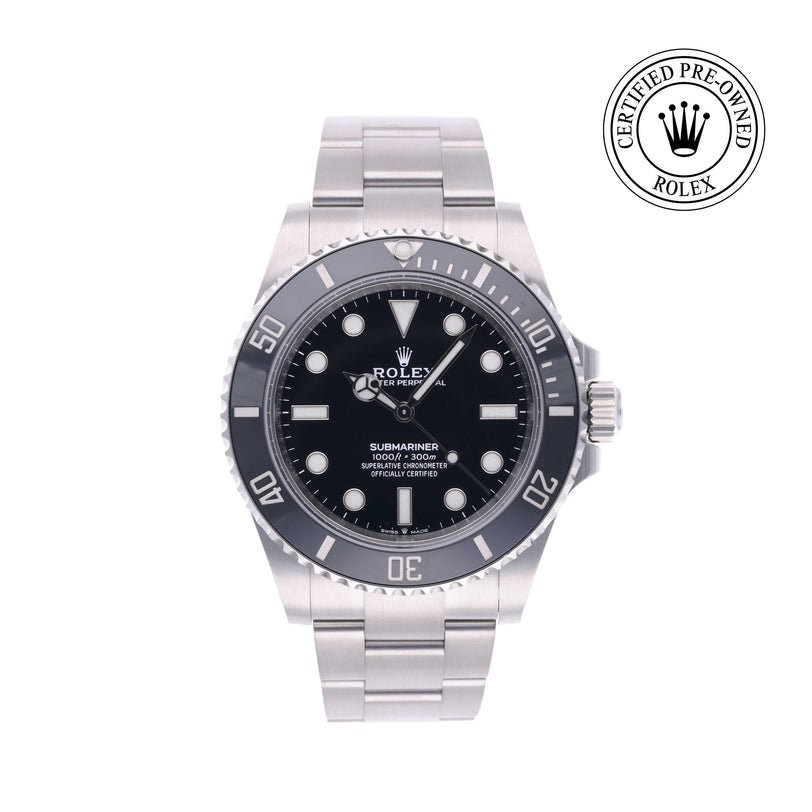 Rolex Certified Pre-owned Submariner M124060-0001 front on white background