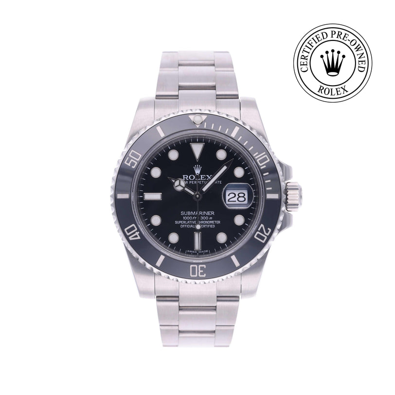 Rolex Certified Pre-owned Submariner M116610LN-0001 front on white background