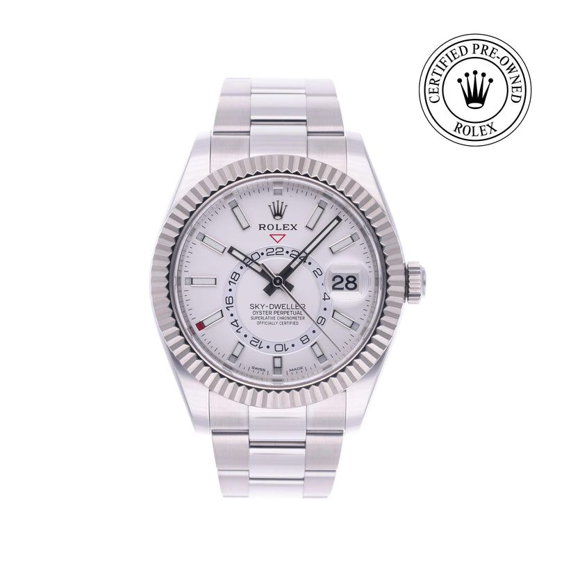 Rolex Certified Pre-owned Sky-Dweller M326934-0001 front on white background