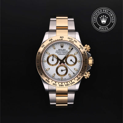 Rolex Certified Pre-owned Daytona M116503-0001 front on black background