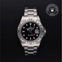 Rolex Certified Pre-owned Explorer M16570-0005 front on black background