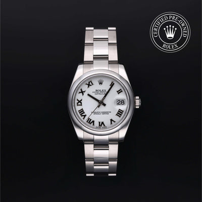 Rolex Certified Pre-owned Lady Datejust M178240-0031 front on black background