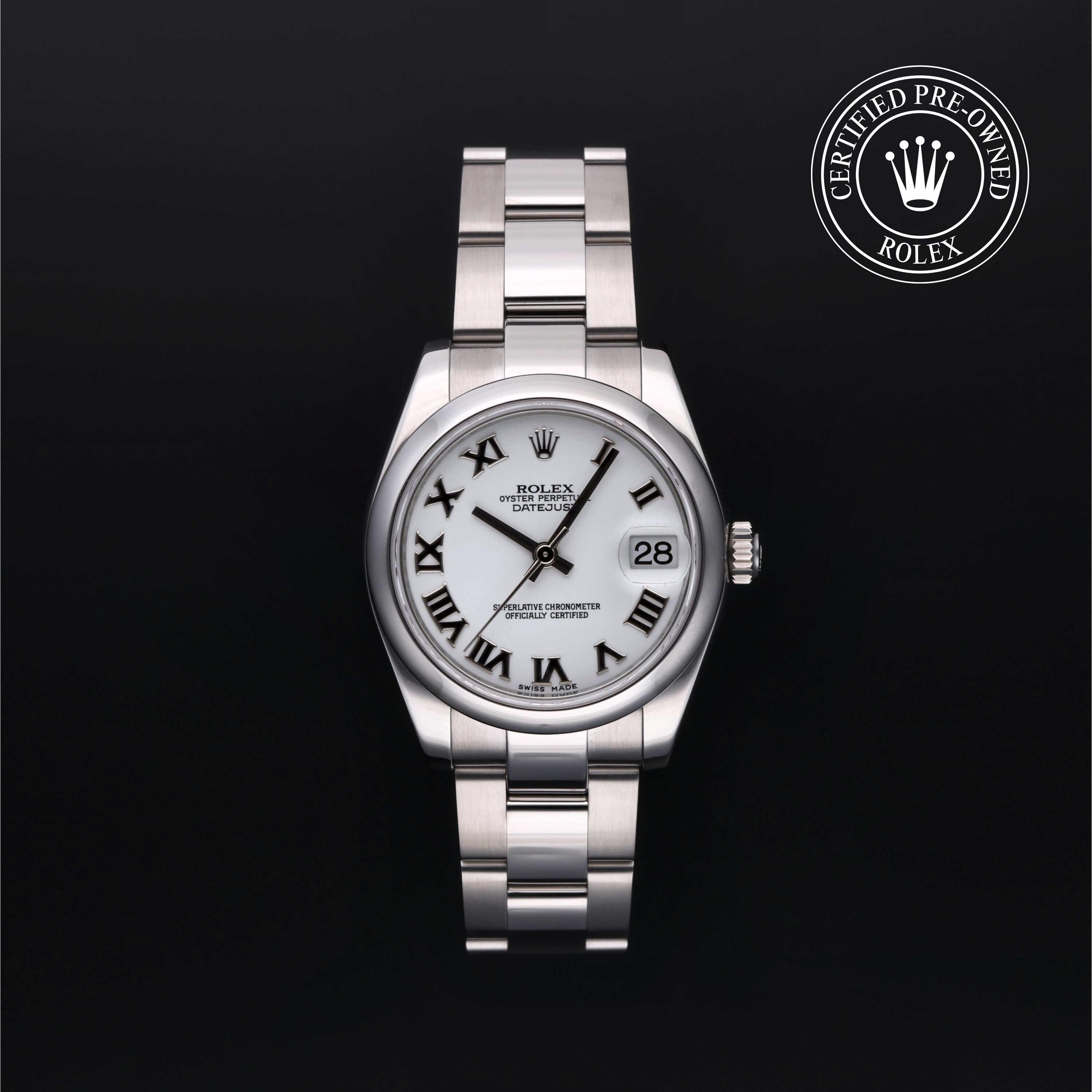 Rolex Certified Pre-owned Lady Datejust M178240-0031 front on black background