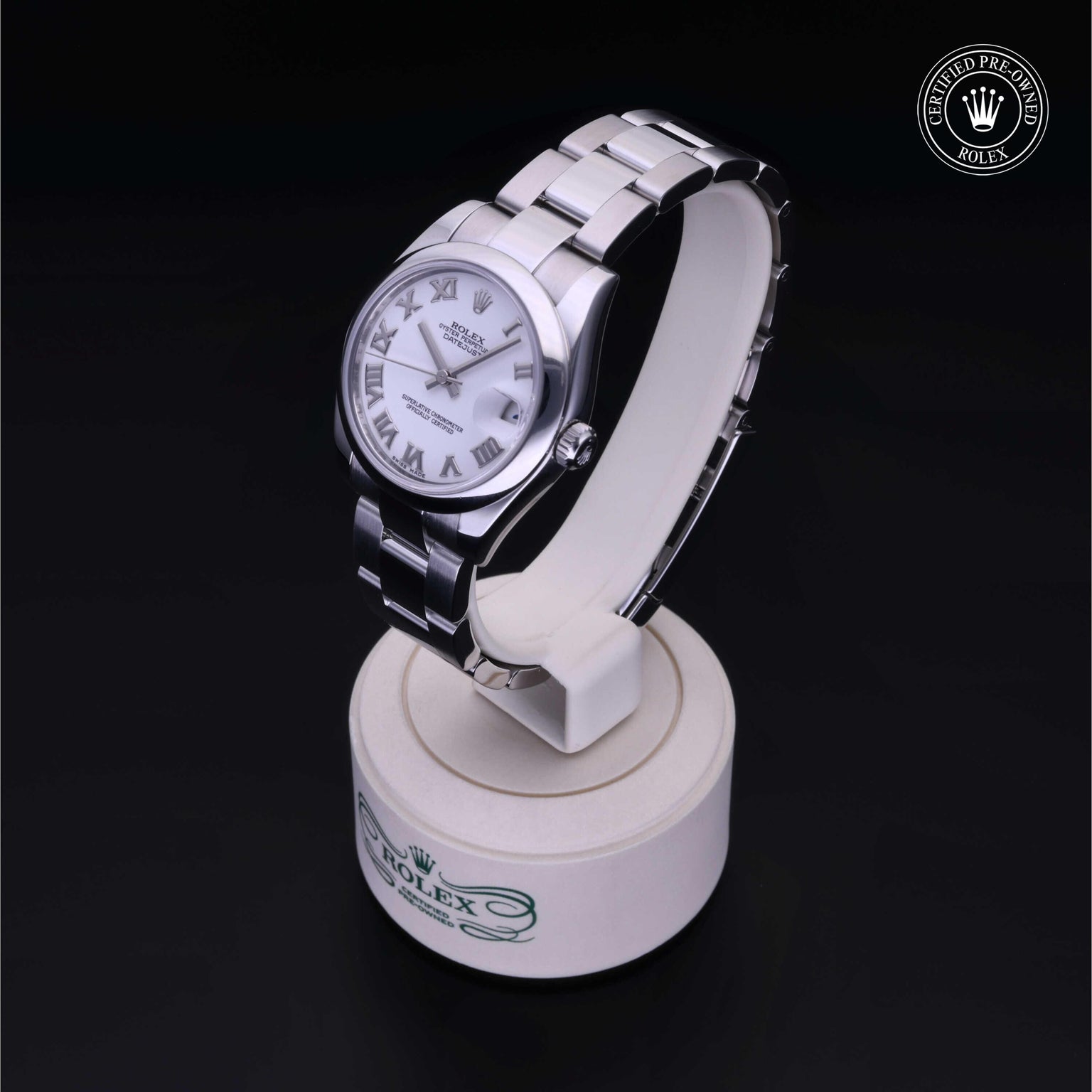 Rolex Certified Pre-owned Lady Datejust M178240-0031 front on black background