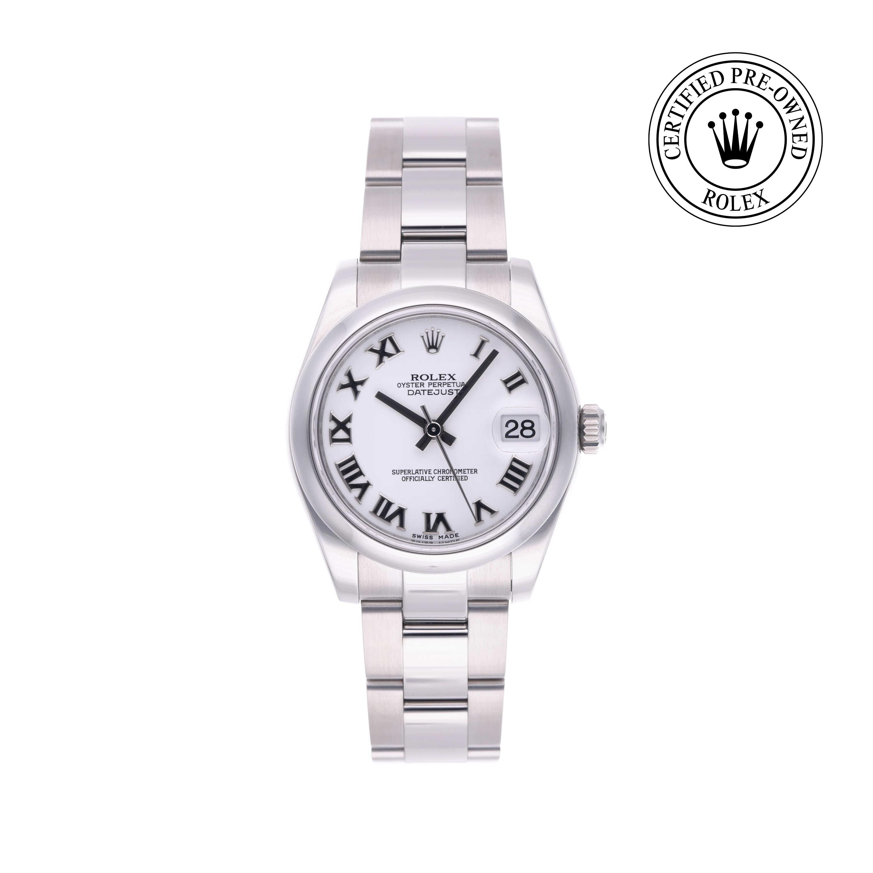 Rolex Certified Pre-owned Lady Datejust M178240-0031 front on white background