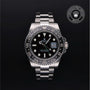 Rolex Certified Pre-owned GMT M116710LN-0001 front on black background