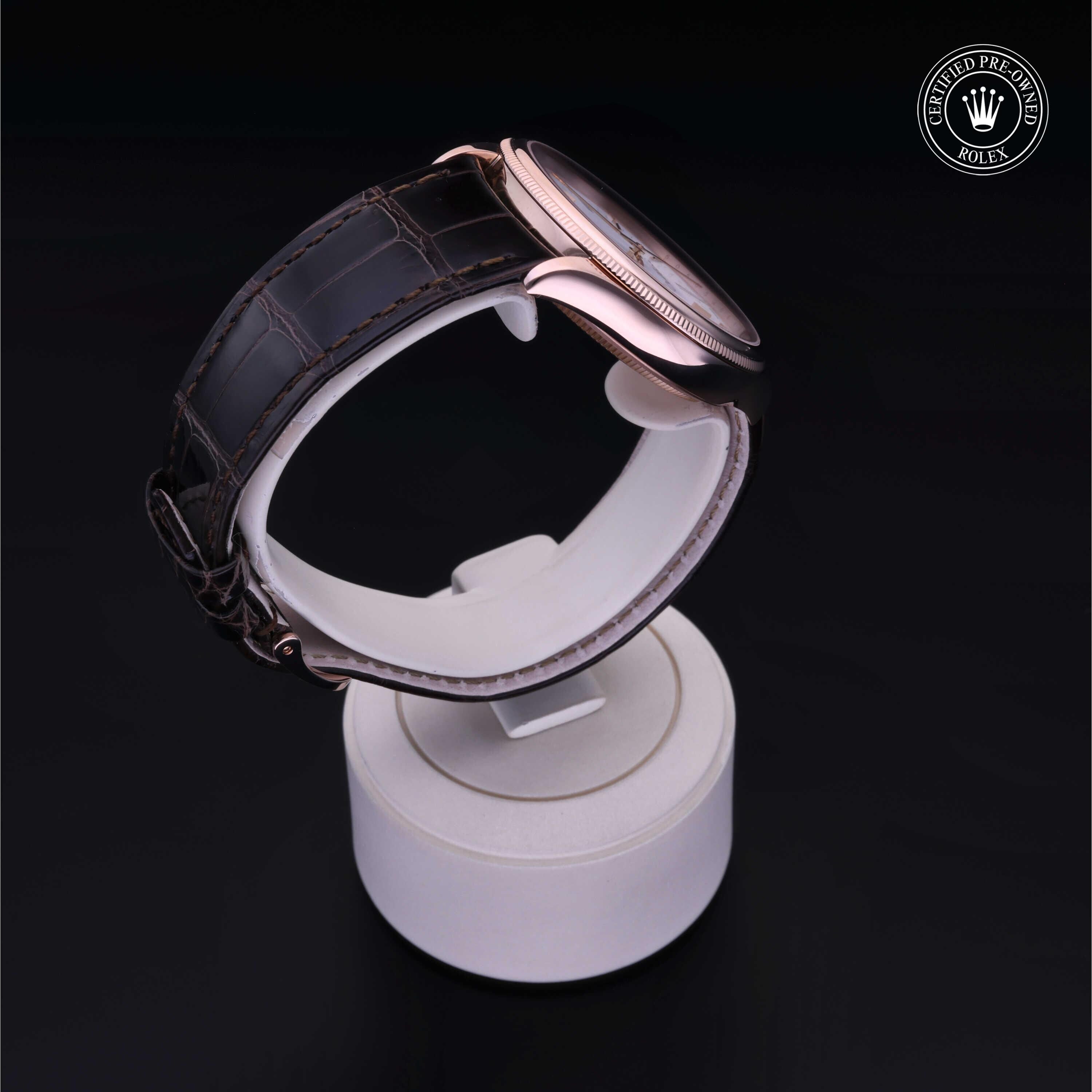 Rolex Certified Pre-owned Cellini M50505-0006 front on black background