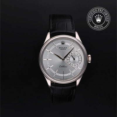 Rolex Certified Pre-owned Cellini M50519-0004 front on black background