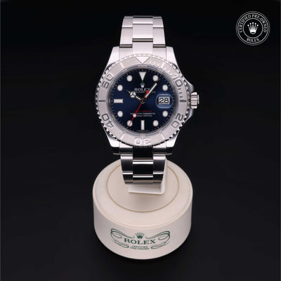 Rolex Certified Pre-owned Yacht-Master M116622-0001 front on black background