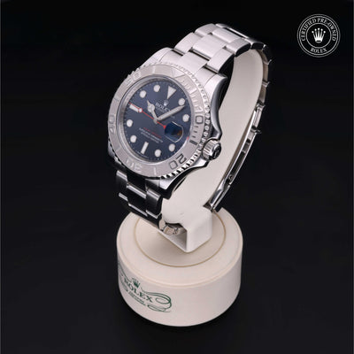 Rolex Certified Pre-owned Yacht-Master M116622-0001 front on black background