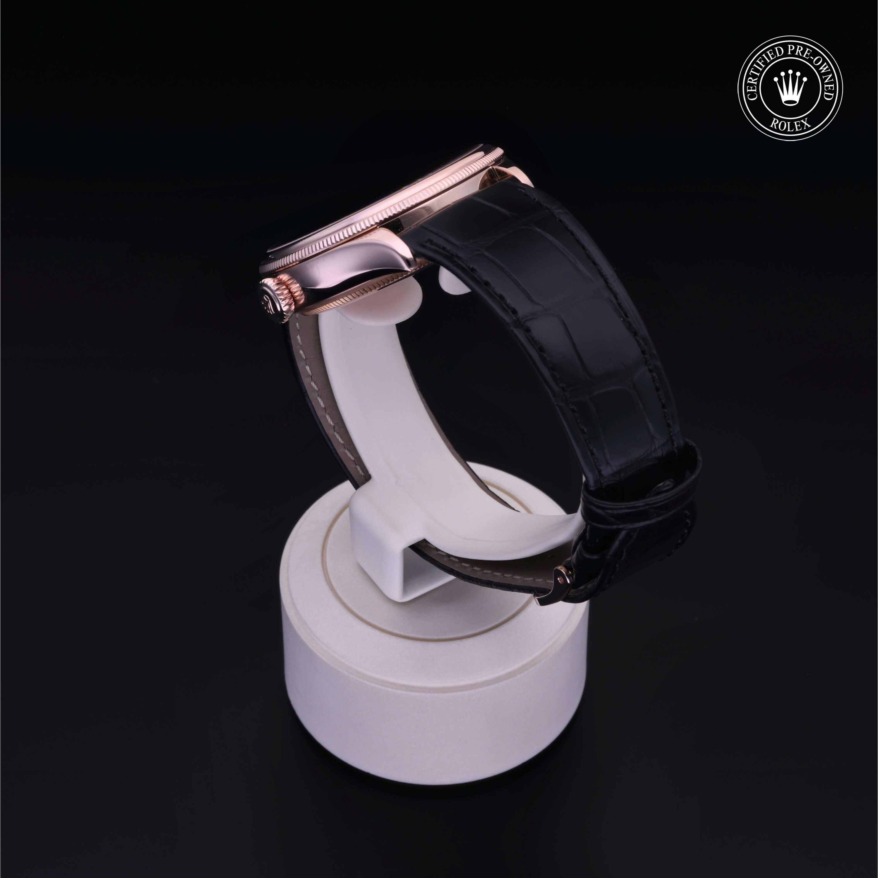 Rolex Certified Pre-owned Cellini M50515-0007 front on black background