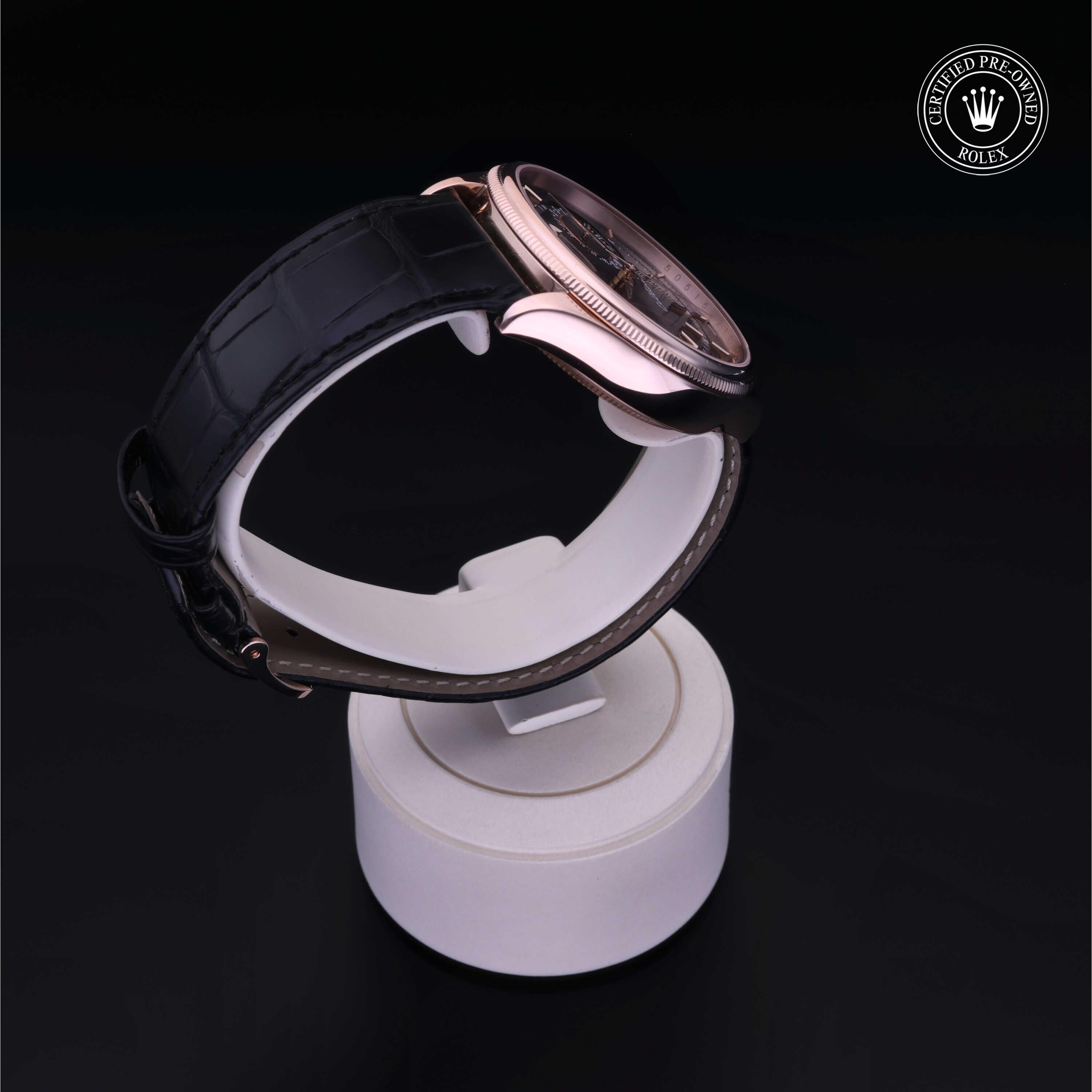 Rolex Certified Pre-owned Cellini M50515-0007 front on black background