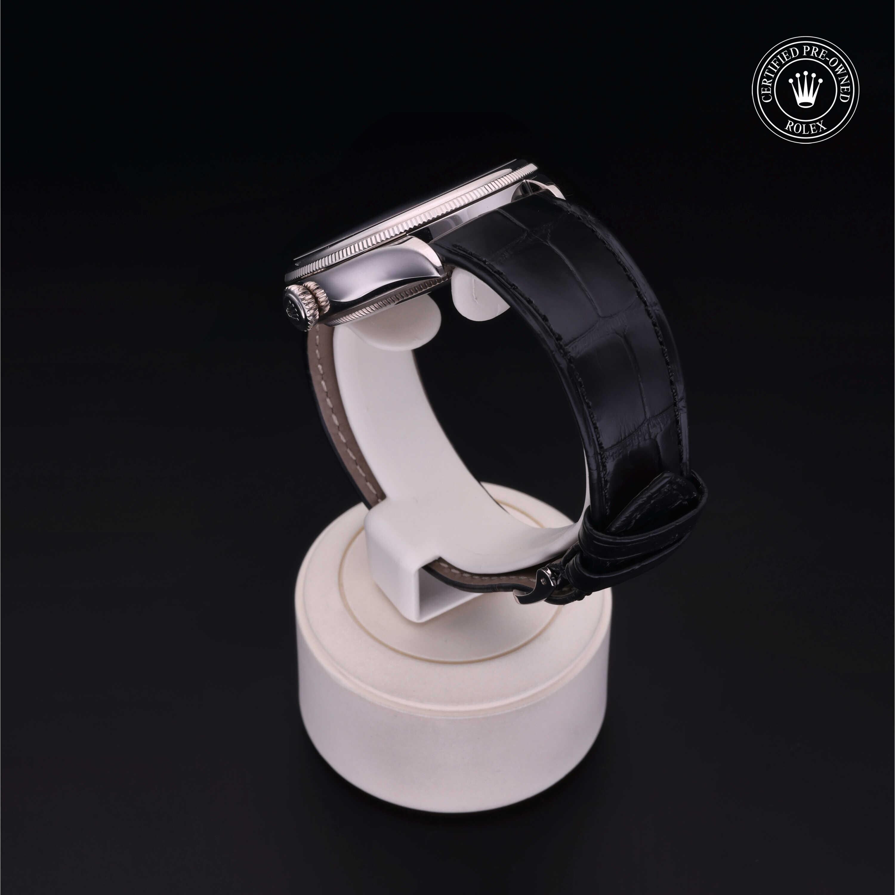 Rolex Certified Pre-owned Cellini M50529-0004 front on black background