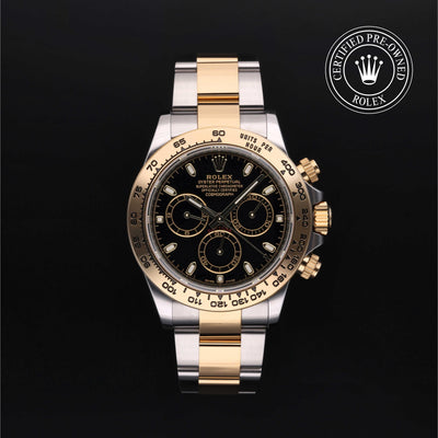 Rolex Certified Pre-owned Daytona M116503-0004 front on black background