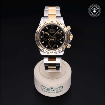 Rolex Certified Pre-owned Daytona M116503-0004 front on black background