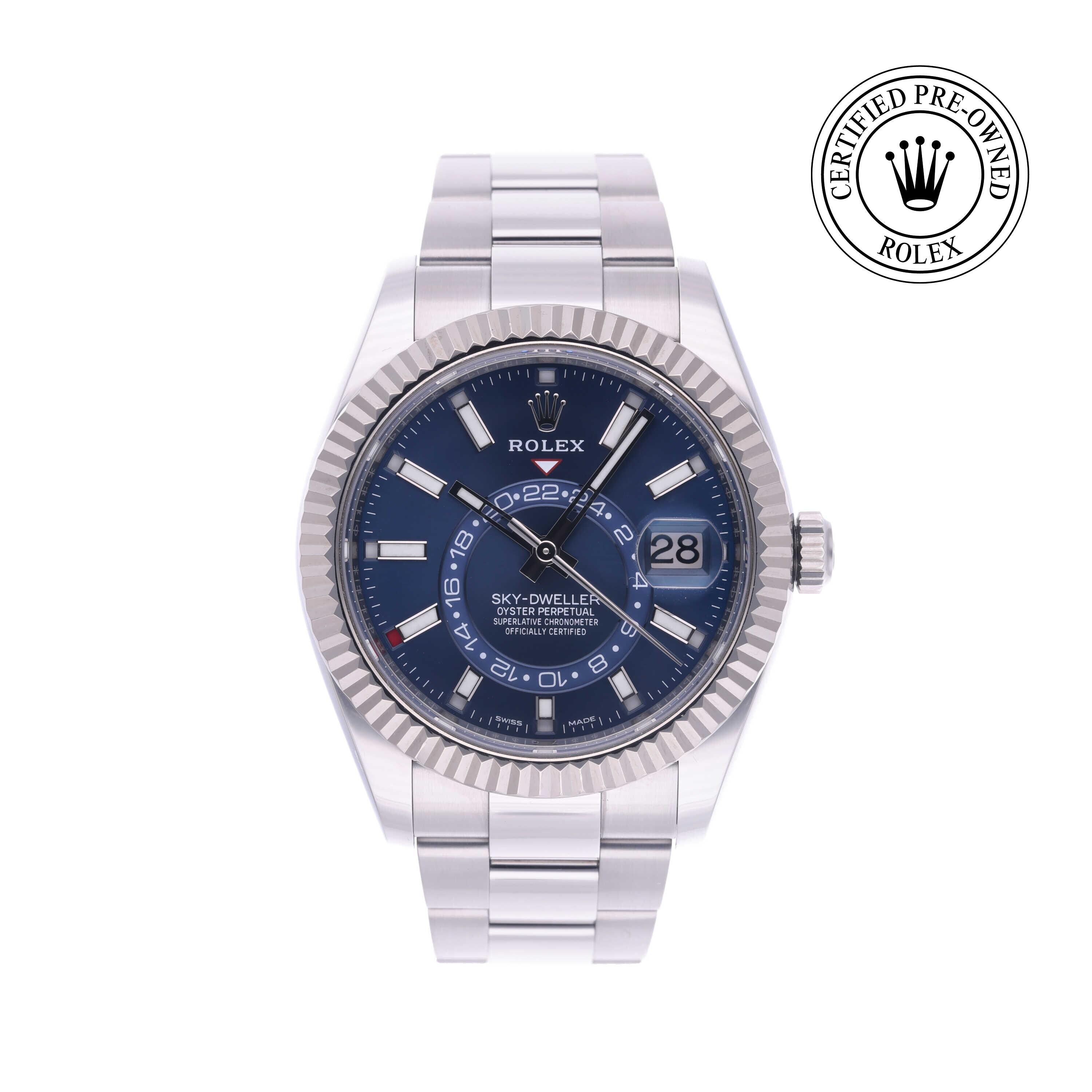 Rolex CPO Sky-Dweller M326934 front on white background