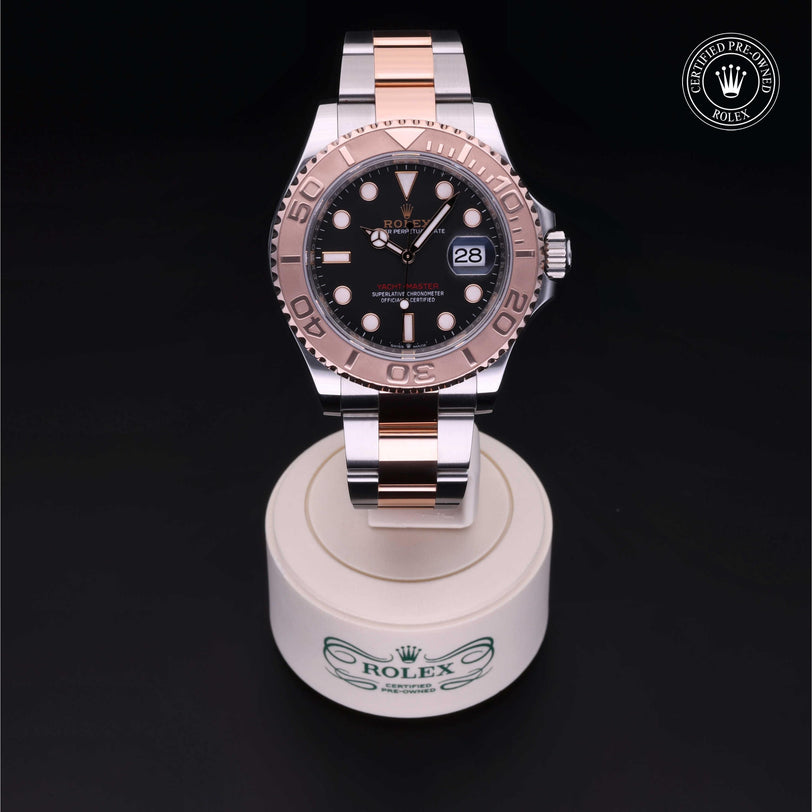 Rolex Certified Pre-owned Yacht-Master M126621-0002 front on black background