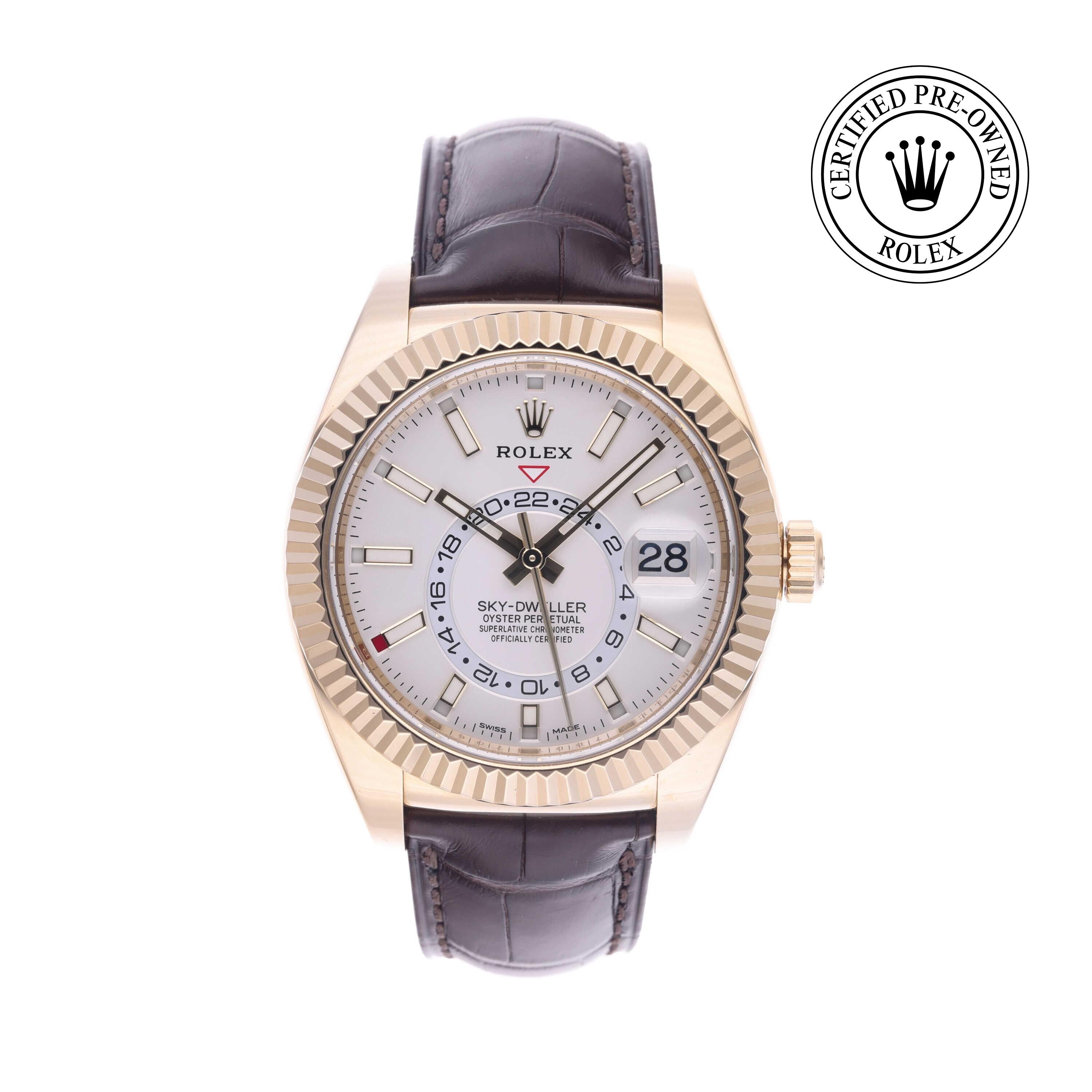 Rolex Certified Pre-owned Sky-Dweller M326138-0009 front on white background