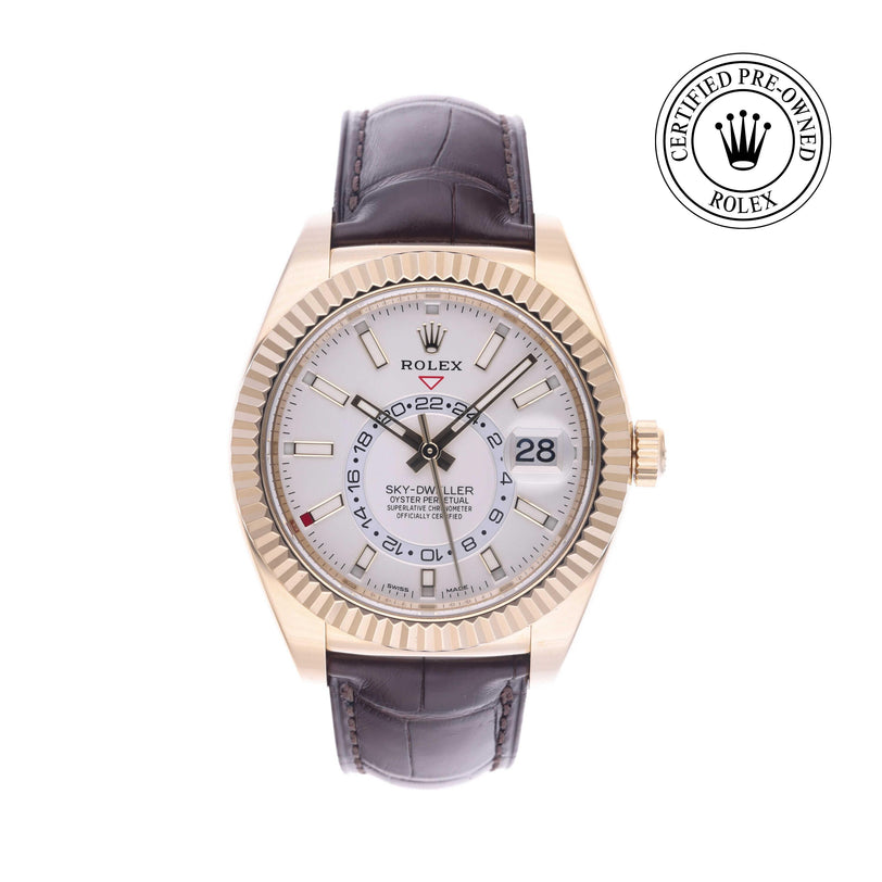 Rolex Certified Pre-owned Sky-Dweller M326138-0009 front on white background