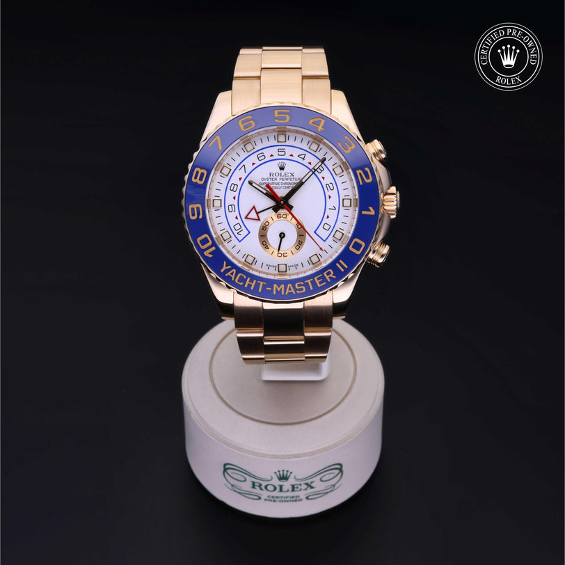 Rolex Certified Pre-owned Yacht-Master M116688-0001 front on black background