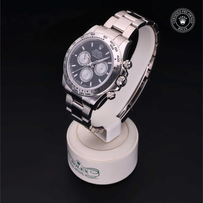 Rolex Certified Pre-owned Daytona M126509-0001 front on black background