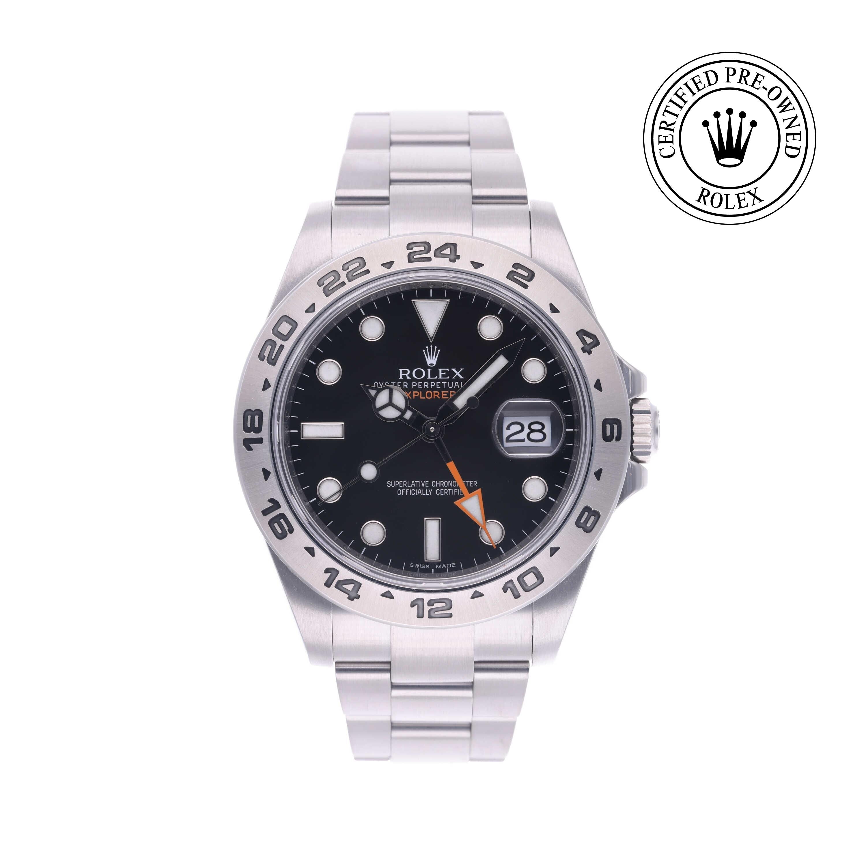 Rolex Certified Pre-owned GMT M216570-0002 front on white background