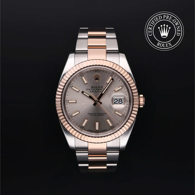 Rolex Certified Pre-owned Datejust M126331-0010 front on black background