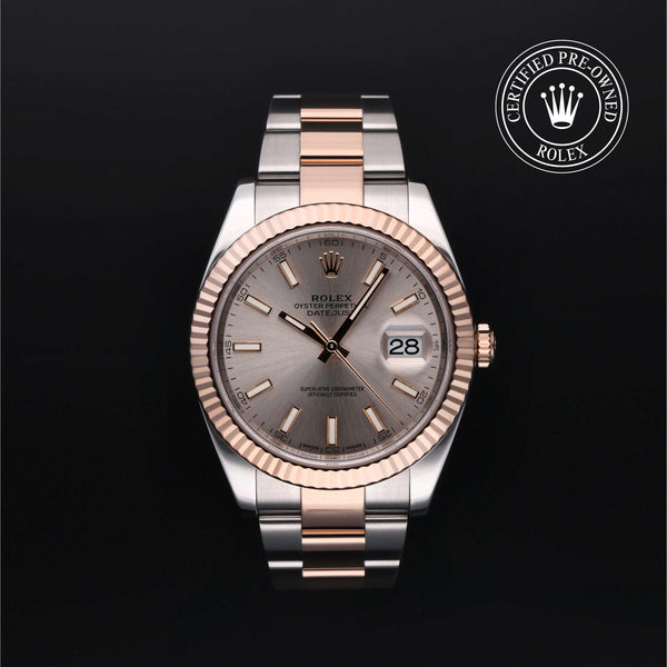 Rolex Certified Pre-owned Datejust M126331-0010 front on black background