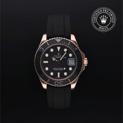 Rolex Certified Pre-owned Yacht-Master M268655-0002 front on black background