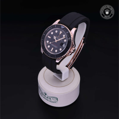 Rolex Certified Pre-owned Yacht-Master M268655-0002 front on black background