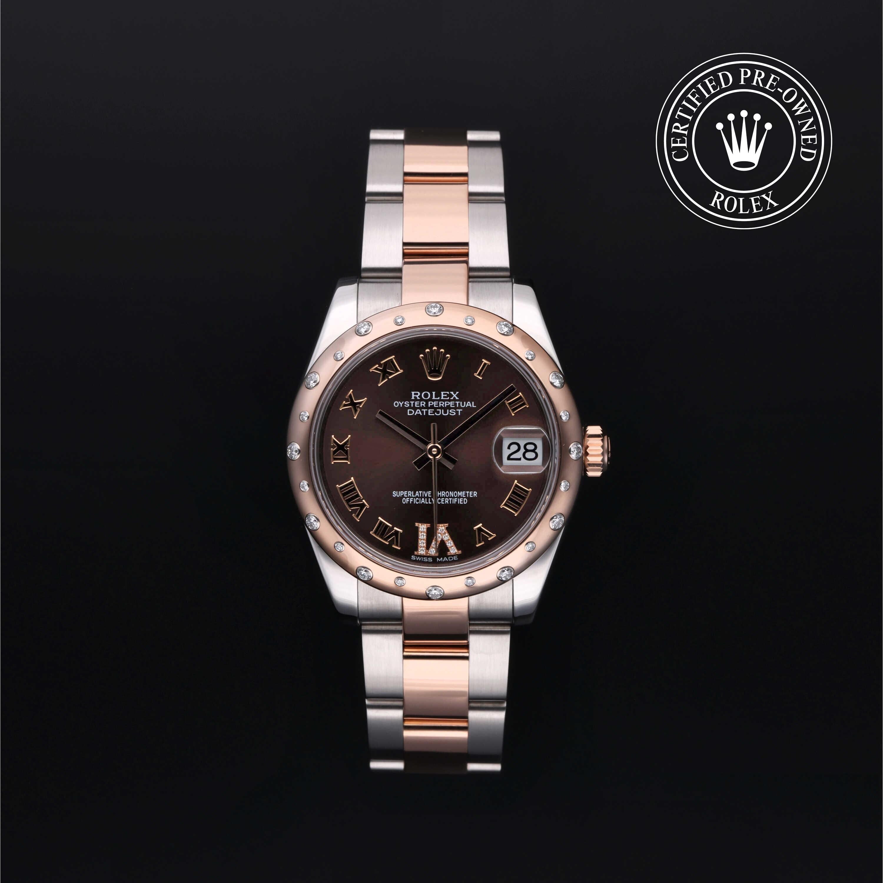 Rolex Certified Pre-owned Lady Datejust M178341-0010 front on black background