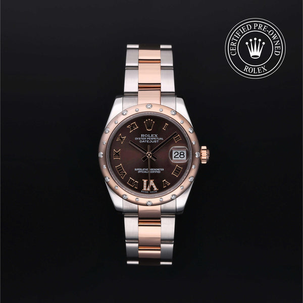 Rolex Certified Pre-owned Lady Datejust M178341-0010 front on black background