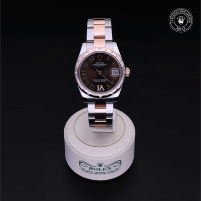 Rolex Certified Pre-owned Lady Datejust M178341-0010 front on black background