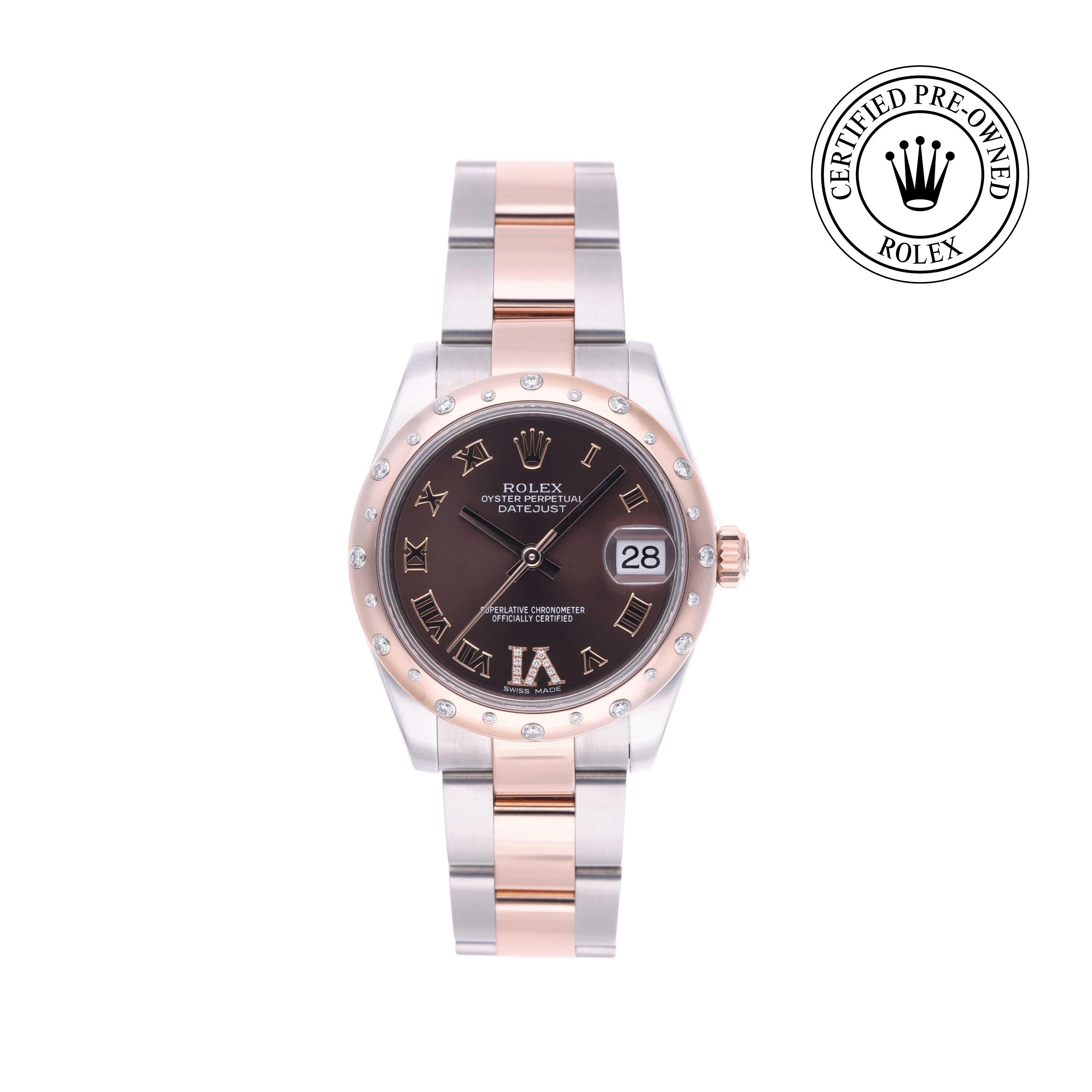 Rolex Certified Pre-owned Lady Datejust M178341-0010 front on white background
